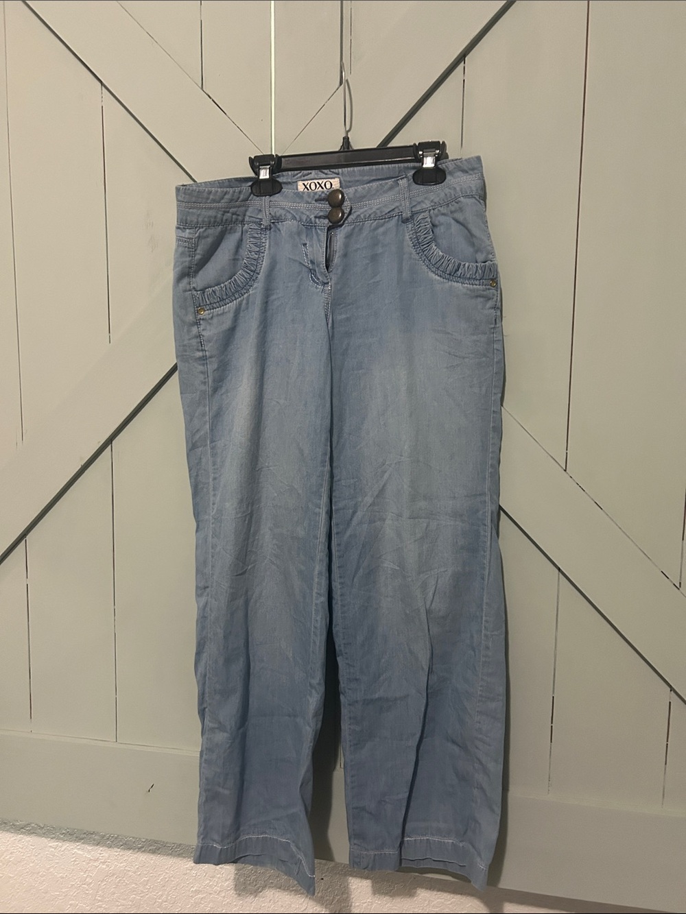 XOXO vintage y2k  Wide Leg low rise chambray jeans
